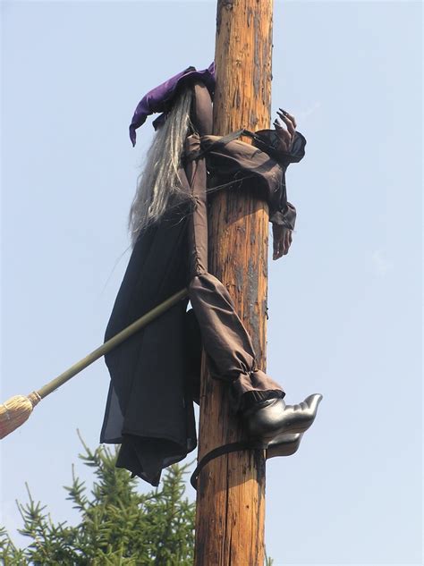 Witch hitting telephone pole